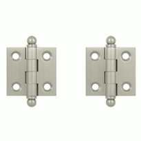 1 1/2 Inch x 1 1/2 Inch Solid Brass Cabinet Hinges (Brushed Nickel Finish) DELTANA