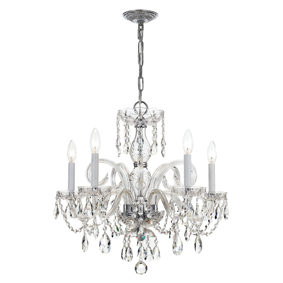Crystorama Crystorama Traditional Crystal 5 Light Hand Cut Crystal Polished Chrome Chandelier
