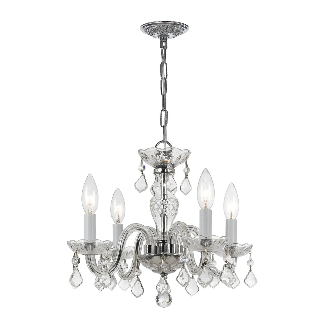 Crystorama Crystorama Traditional Crystal 4 Light Hand Cut Crystal Polished Chrome Mini Chandelier