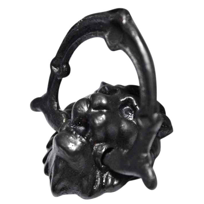 2 4/5 Inch Solid Brass Lion Drop Drawer Ring Pull
