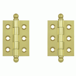 2 Inch x 1 1/2 Inch Solid Brass Cabinet Hinges (Polished Brass Finish) DELTANA