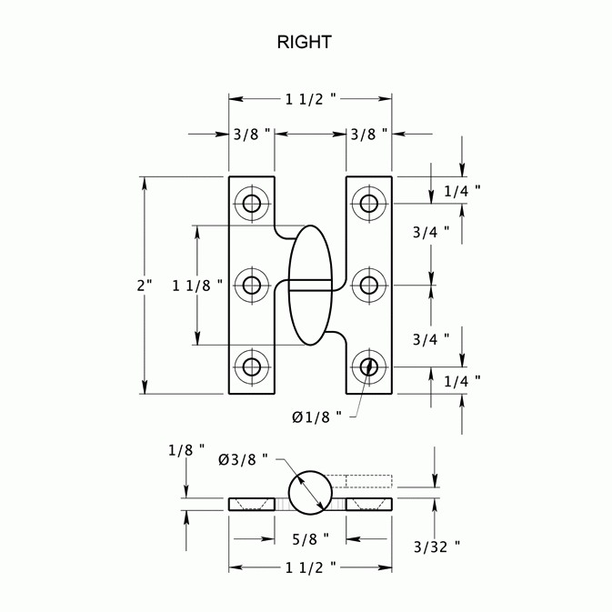 2 Inch x 1 1/2 Inch Solid Brass Olive Knuckle Hinge (Brushed Chrome Finish) DELTANA