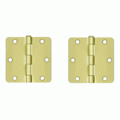 3 1/2 Inch x 3 1/2 Inch Steel Hinge (Brushed Brass Finish) DELTANA