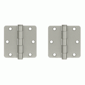 3 1/2 Inch x 3 1/2 Inch Heavy Duty Steel Hinge (Brushed Nickel Finish) DELTANA