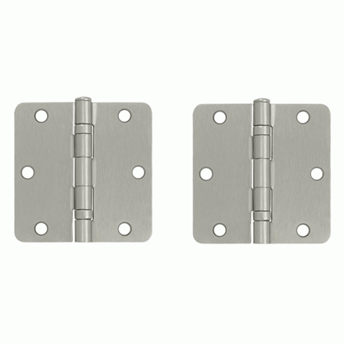 3 1/2 Inch x 3 1/2 Inch Ball Bearing Steel Hinge (Brushed Nickel Finish) DELTANA