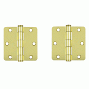 3 1/2 Inch x 3 1/2 Inch Heavy Duty Steel Hinge (Polished Brass Finish) DELTANA