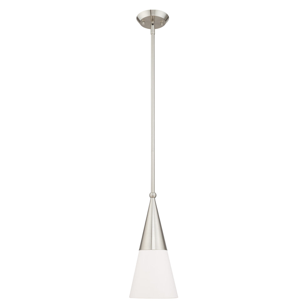 1 Light Brushed Nickel Single Pendant Pendant Livex