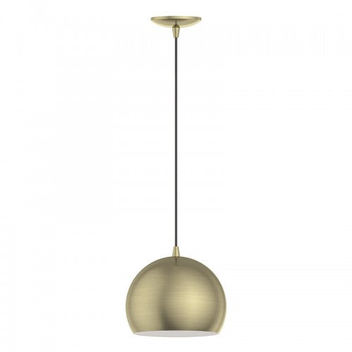 1 Light Antique Brass Pendant Pendant Livex