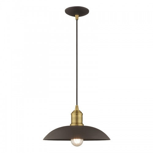 1 Light Bronze Single Pendant Pendant Livex