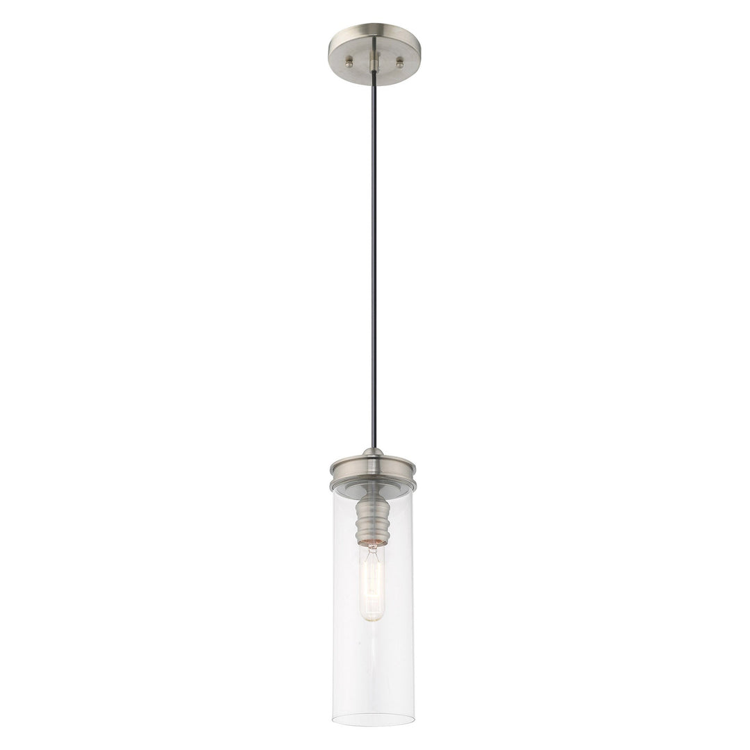 1 Light Brushed Nickel Single Pendant Pendant Livex