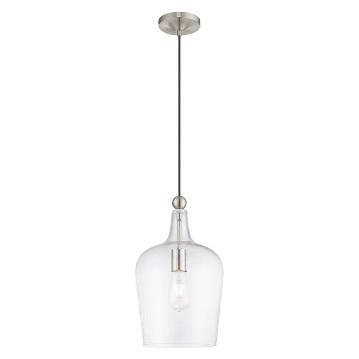 1 Light Brushed Nickel Single Pendant Pendant Livex