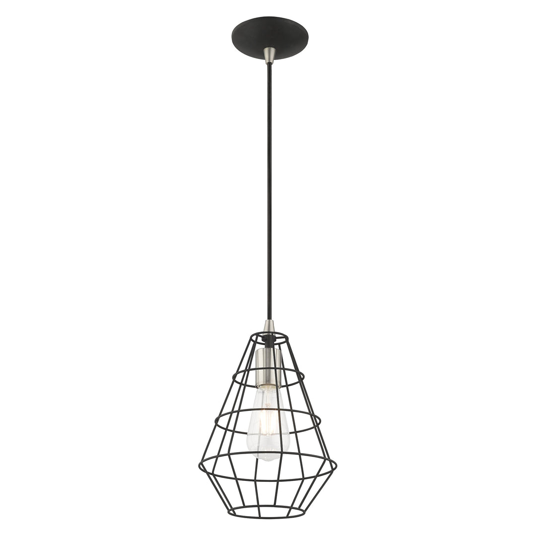 1 Light Black Single Pendant Pendant Livex