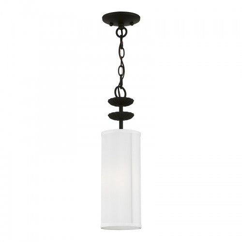 1 Light Black Mini Pendant Pendant Livex