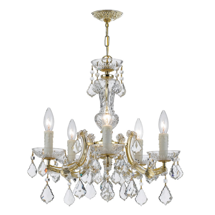 Crystorama Crystorama Maria Theresa 5 Light Spectra Crystal Gold Chandelier