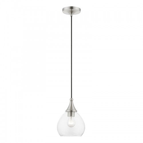 1 Light Brushed Nickel Mini Pendant Pendant Livex