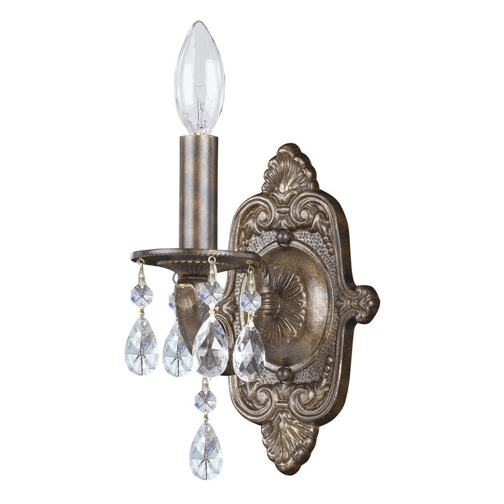 Crystorama Crystorama Paris Market 1 Light Clear Crystal Antique White Sconce