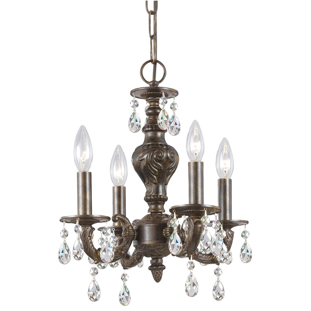 Crystorama Crystorama Paris Market 4 Light Clear Crystal Antique White Mini Chandelier