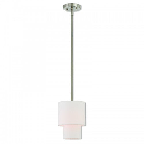 1 Light Brushed Nickel Single Pendant Pendant Livex