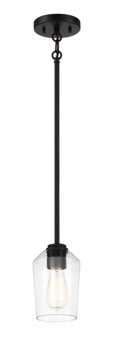 Shayna 1 Light Mini Pendant in Flat Black Pendant Craftmade