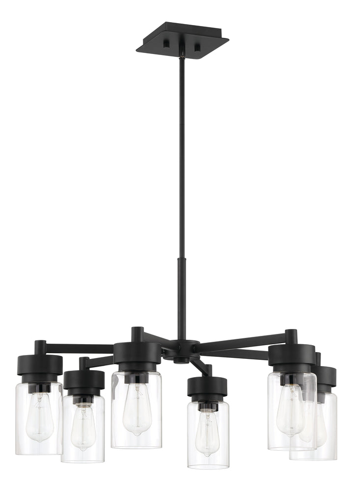 Antique Hardware Bennet 6 Light Outdoor Chandelier in Midnight Exterior