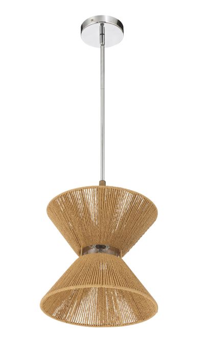 Serena 1 Light Pendant in Chrome/Walnut Pendant Craftmade