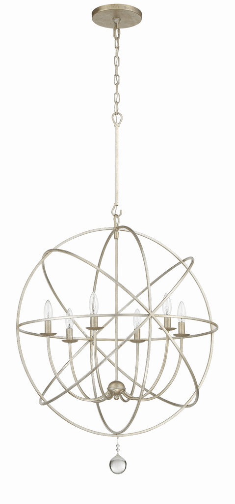 Crystorama Crystorama Solaris 6 Light Olde Silver Sphere Chandelier
