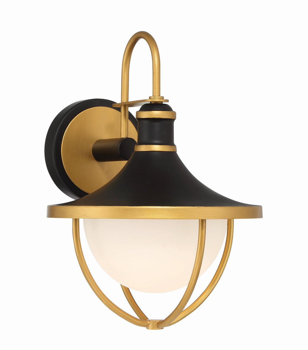 Crystorama Crystorama Atlas 1 Light Matte Black + Textured Gold Outdoor Sconce