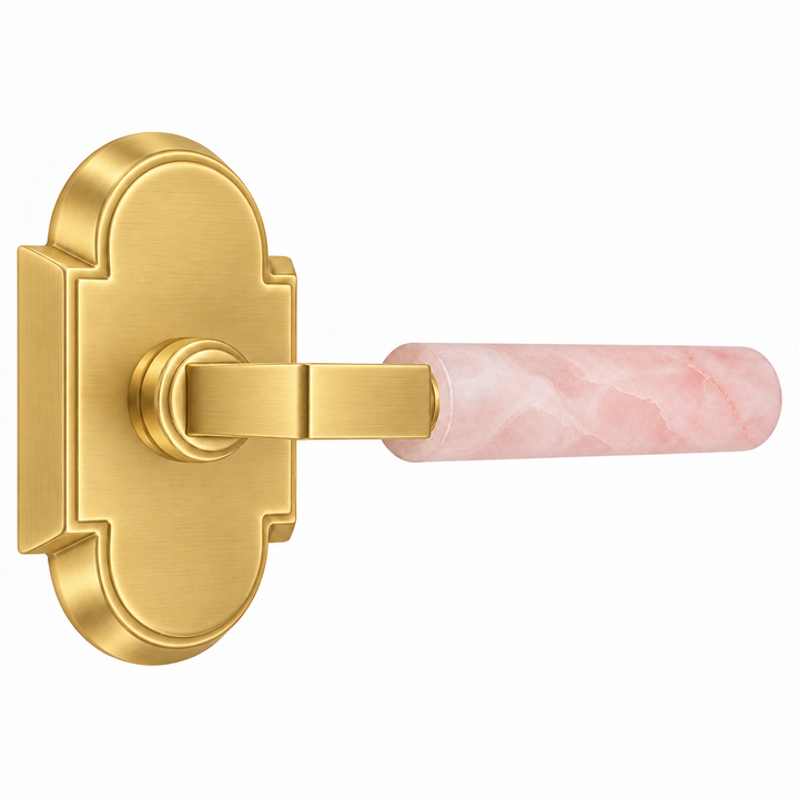 Magnifique® Arched Door Set with Modern Rose Quartz Lever (Several Finishes Available)