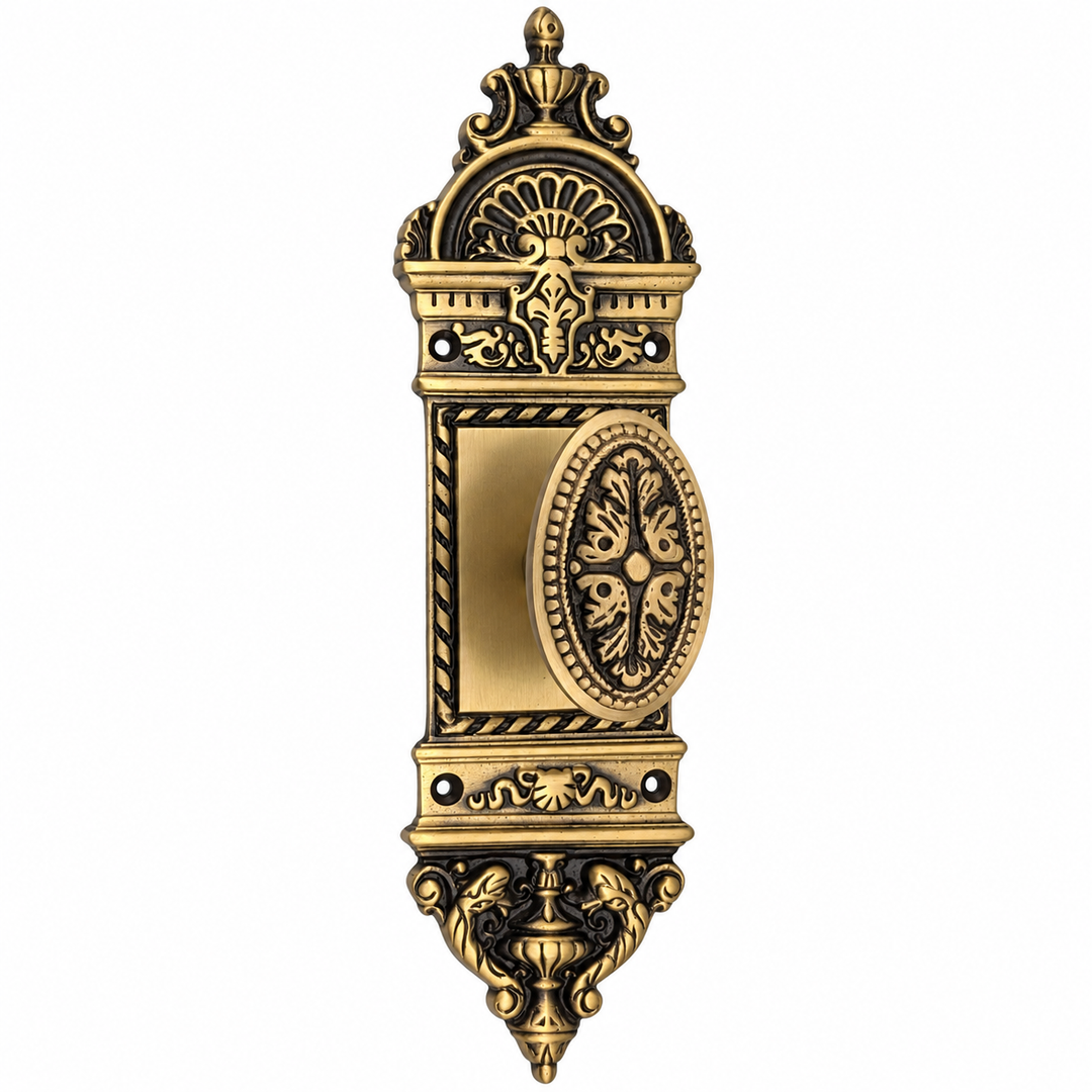 European Door Set With Beaded Style Avalon Oval Knob