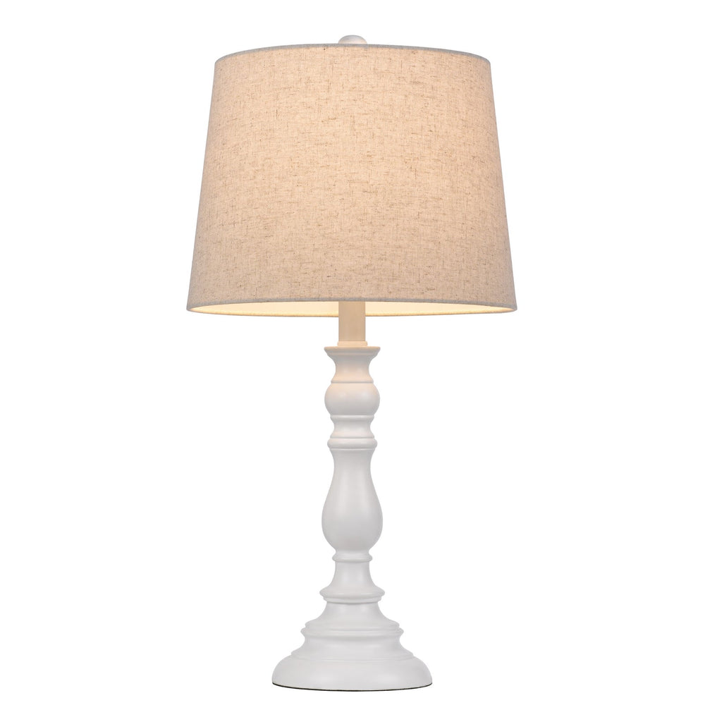 60W CHESTER RESIN TABLE LAMP WITH HARDBACK TAPER DRUM FABRIC SHADE (SOLD AS PAIRS) Cal Lighting