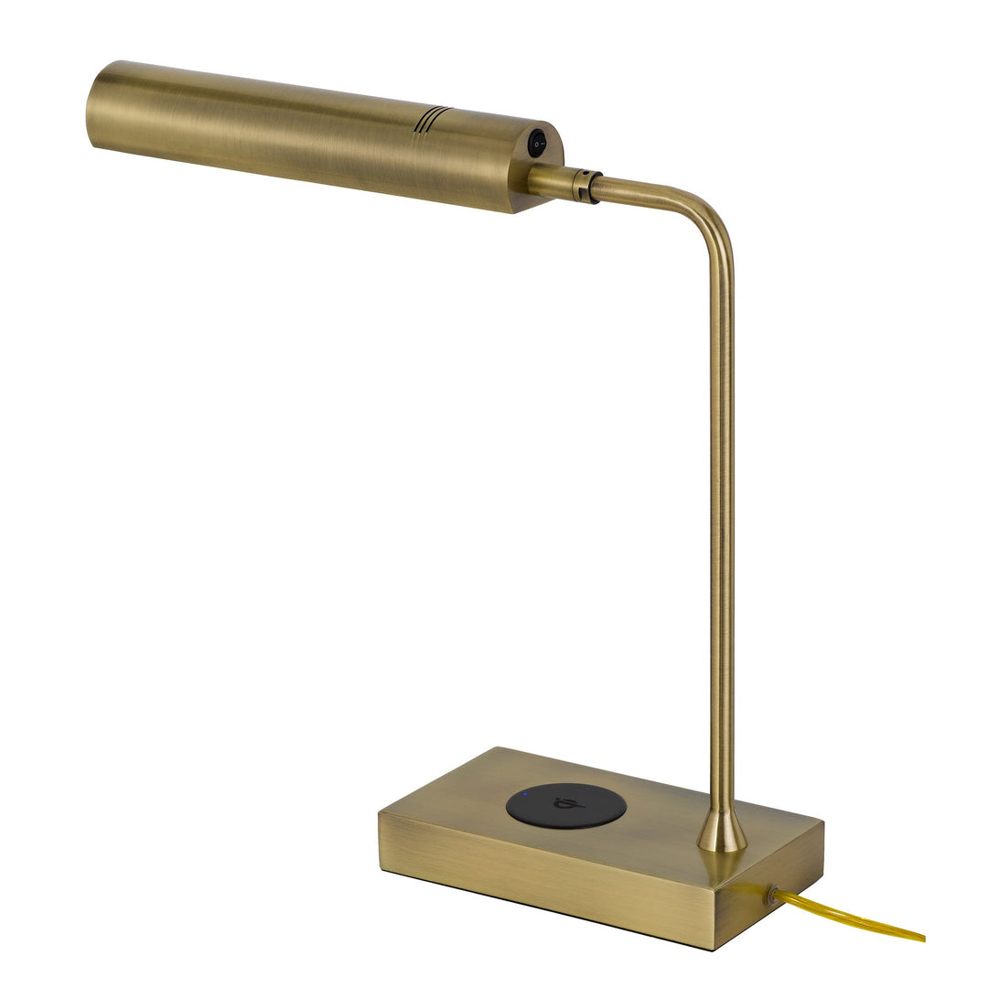 DELRAY 12W INTERGRATED LED METAL DESK LAMP WITH WIRELESS CHARGING PORT Cal Lighting