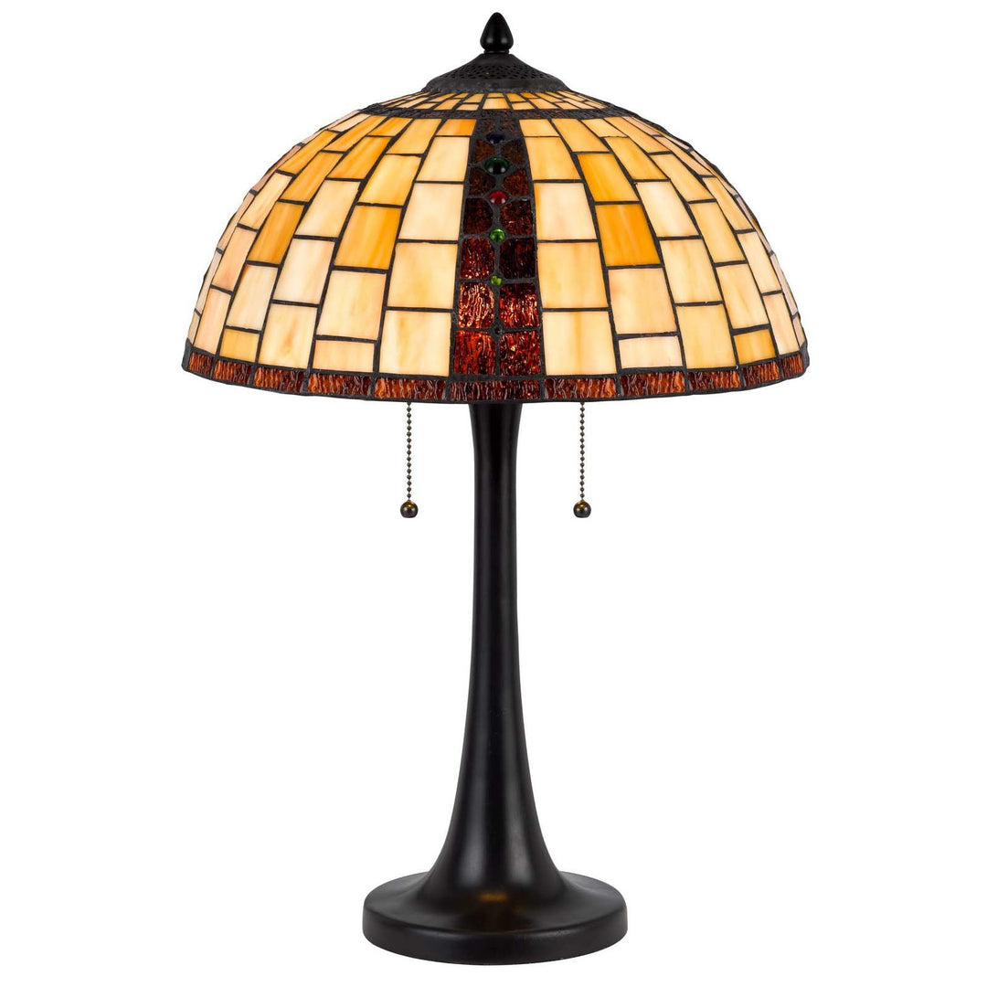 60W X 2 WHITTON TIFFANY TABLE LAMP Cal Lighting