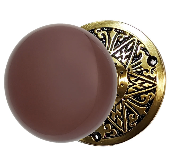 Lancaster Door Set With Brown Porcelain Knob