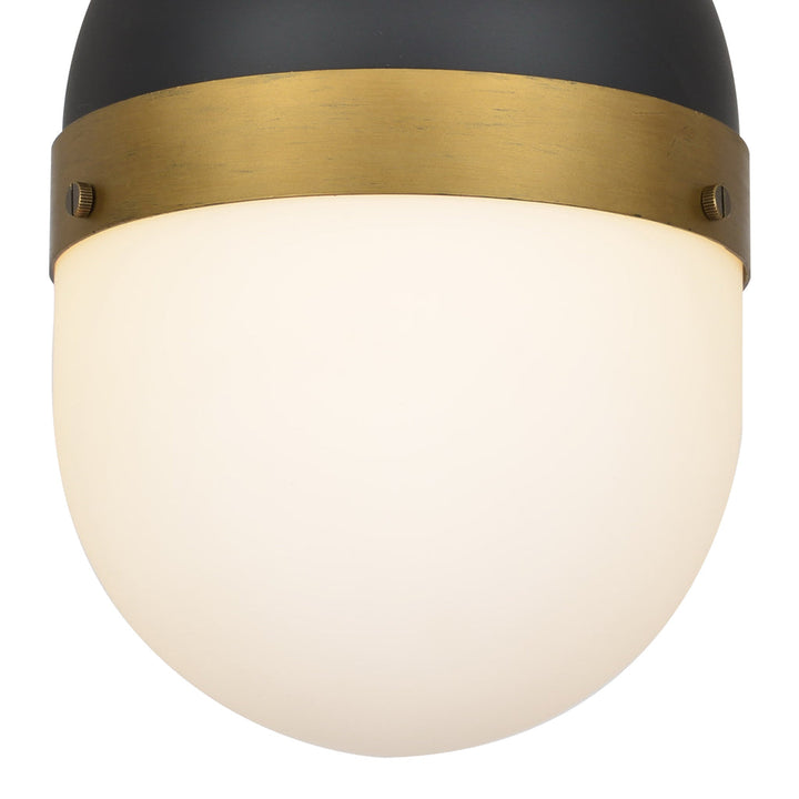 Crystorama Crystorama Brian Patrick Flynn Capsule 1 Light Matte Black + Textured Gold Outdoor Pendant