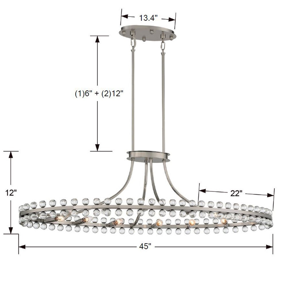 Crystorama Crystorama Clover 12 Light Brushed Nickel Chandelier