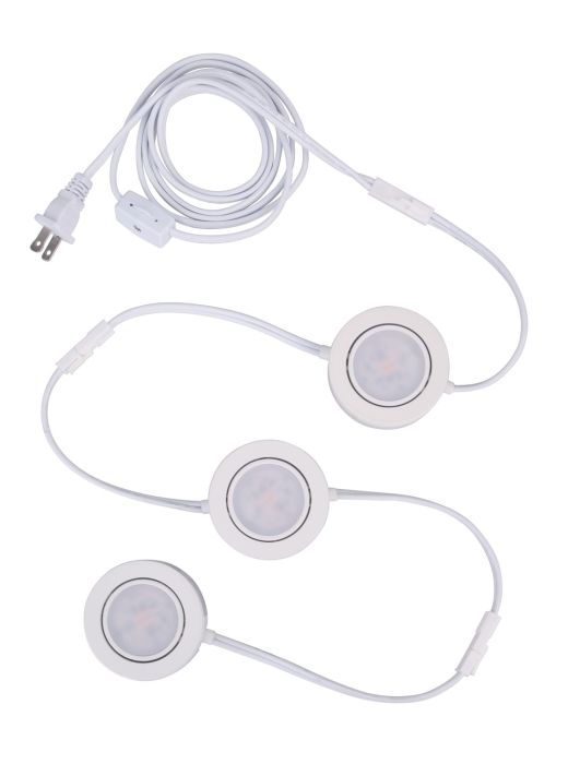 Antique Hardware 2.75" LED Under Cabinet Puck in White, 3 pack Under Cabinet Lighting