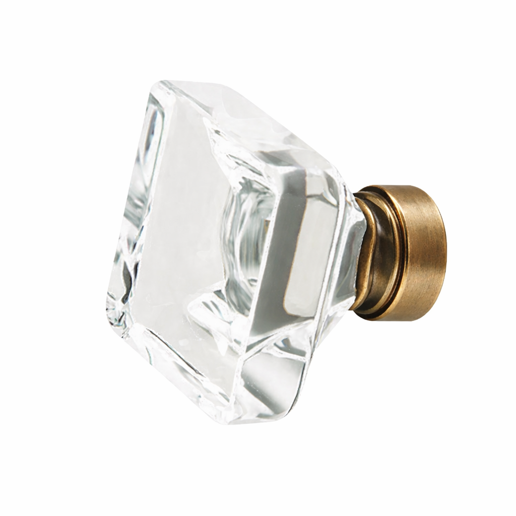 1 3/8 Inch Clear Crystal Glass Lido Cabinet & Furniture Knob