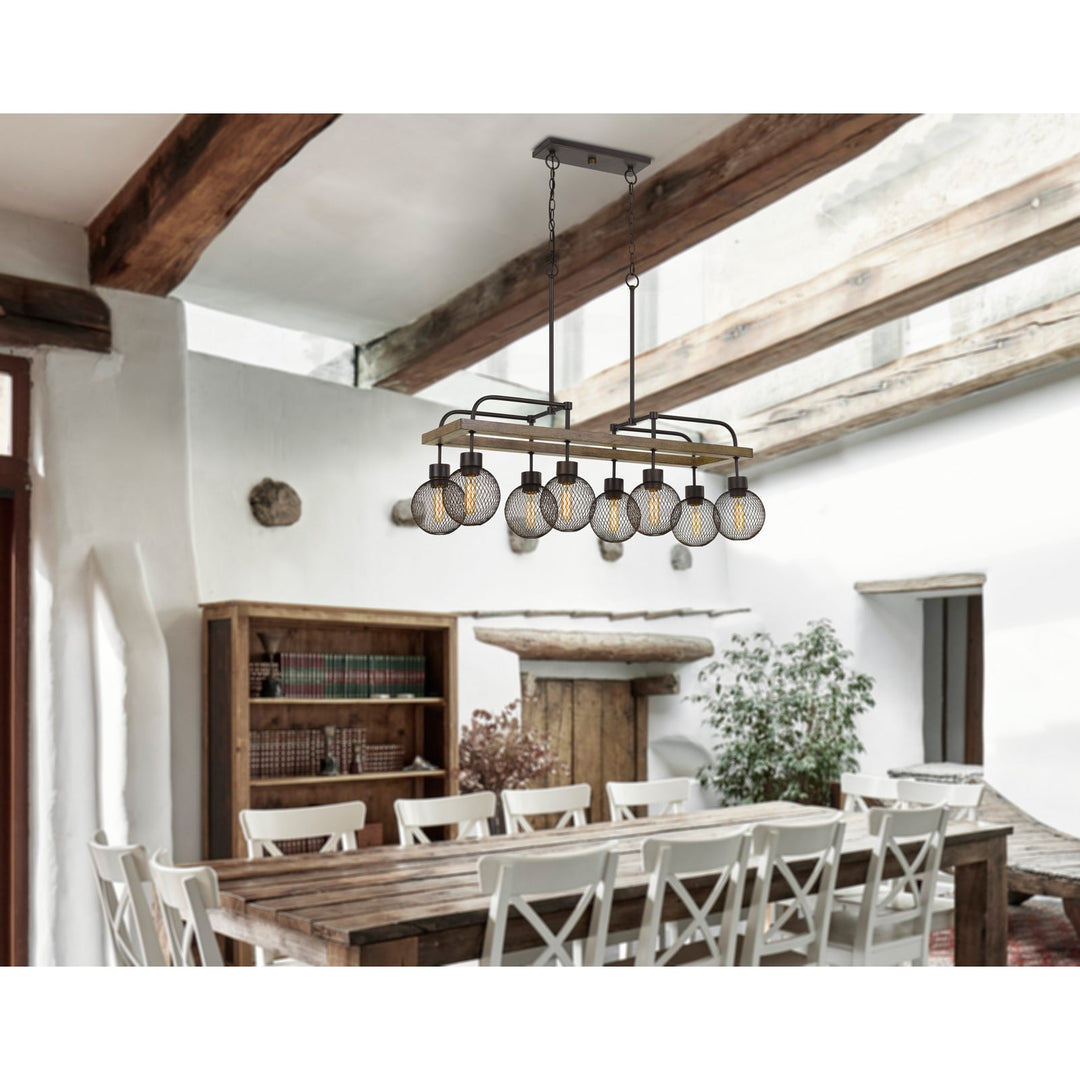 60W X 8 FORIO METAL CHANDELIER WITH MESH ROUND SHADE (EDISON BULBS NOT INCLUDED) Cal Lighting