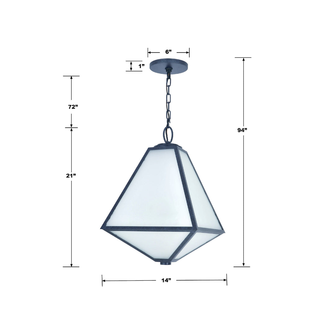 Crystorama Crystorama Brian Patrick Flynn Glacier 3 Light Black Charcoal Outdoor Pendant