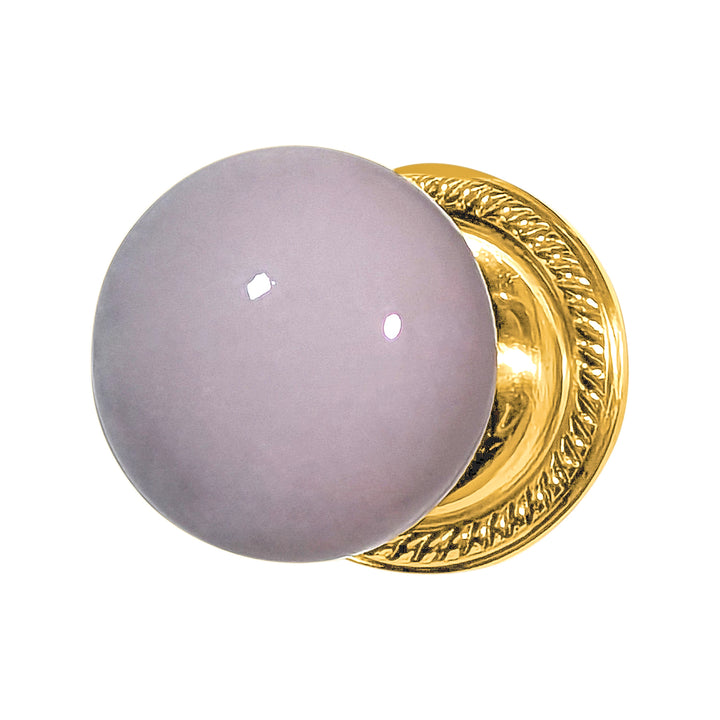Grey Porcelain Door Knob with Georgian Roped Rosette (Several Finishes Available)