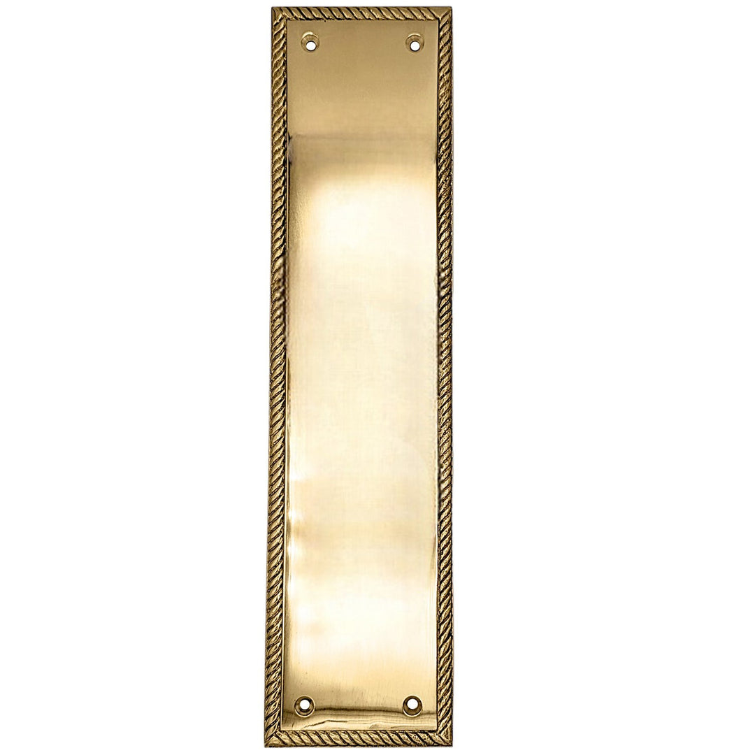 11 1/2 Inch Georgian Roped Style Door Push Plate (Several Finishes Available) COPPER MOUNTAIN HARDWARE