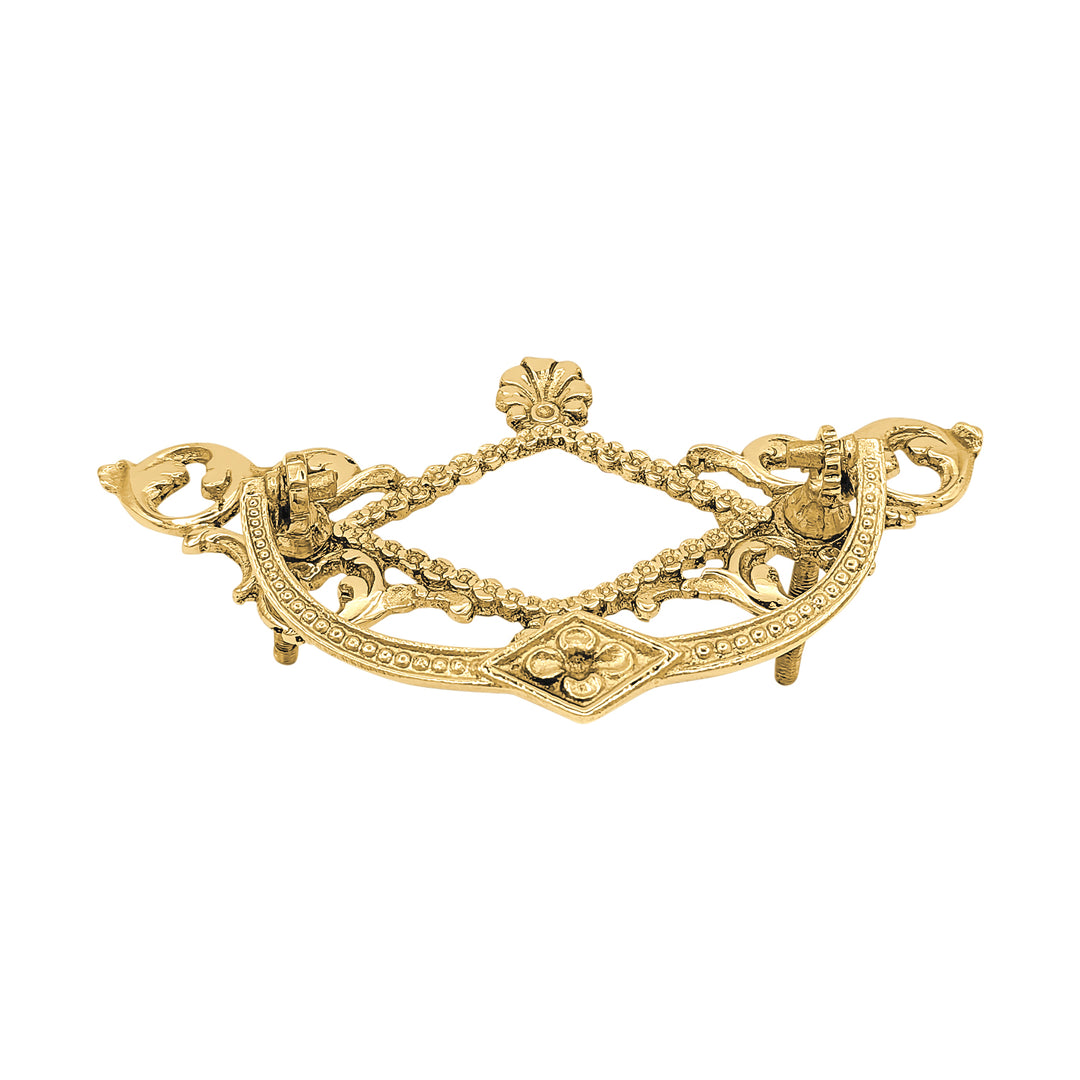 5 1/5 Inch Solid Brass Victorian Beaded Bail Pull