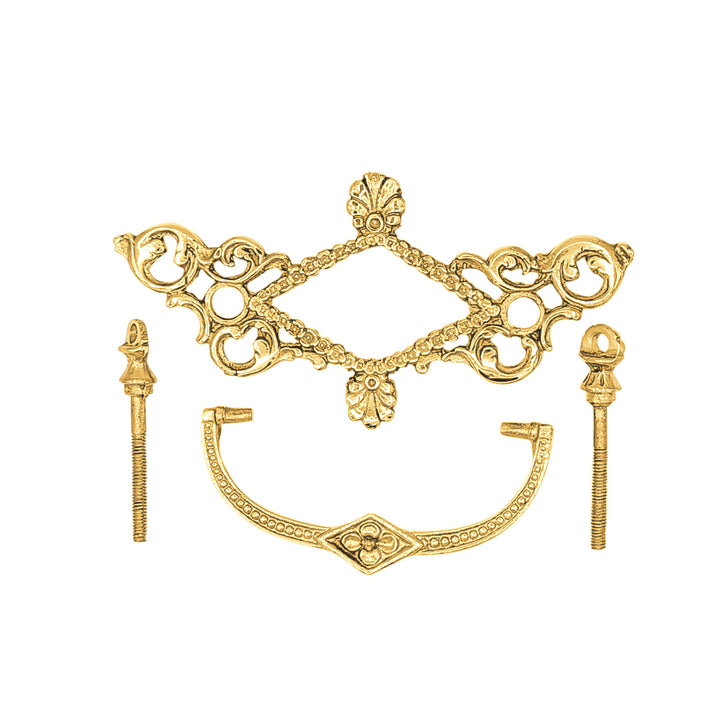 5 1/5 Inch Solid Brass Victorian Beaded Bail Pull