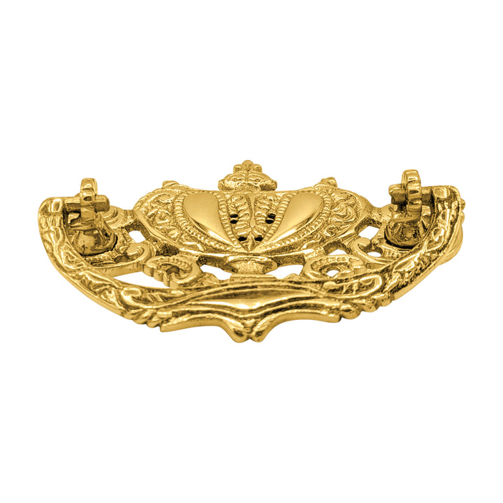 4 1/4 Inch ( 3 Inch C-C) Solid Brass Rococo Lamp Bail Pull