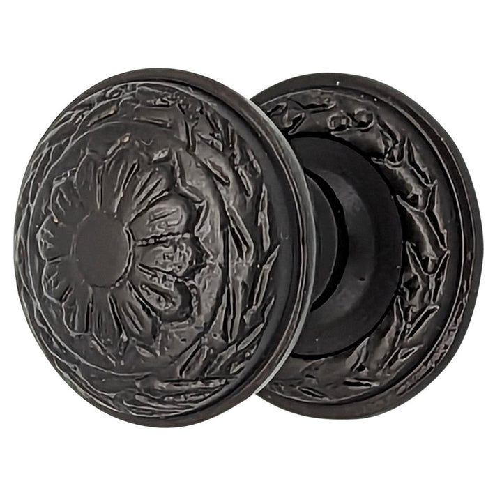 COPPER MOUNTAIN HARDWARE Ornate Floral Round Solid Brass Cabinet & Furniture Knob