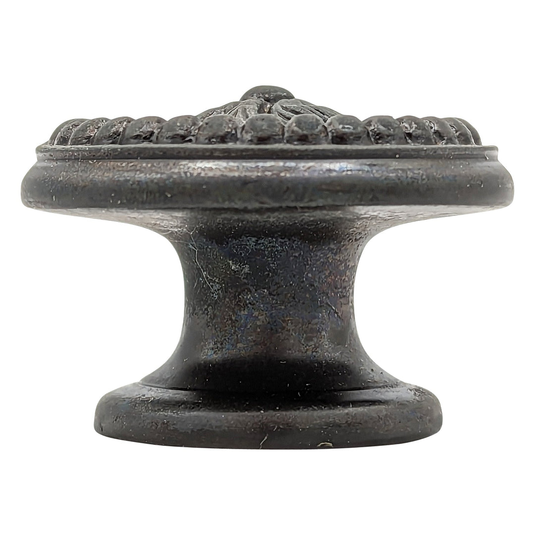 1 3/5 Inch Beaded Floral Cabinet Knob (Several Finishes Available) COPPER MOUNTAIN HARDWARE