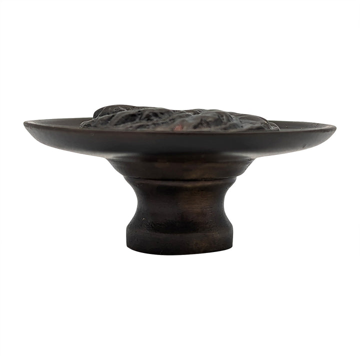 1 4/5 Inch Solid Brass Round Floral Print Leaf Cabinet & Furniture Knob COPPER MOUNTAIN HARDWARE