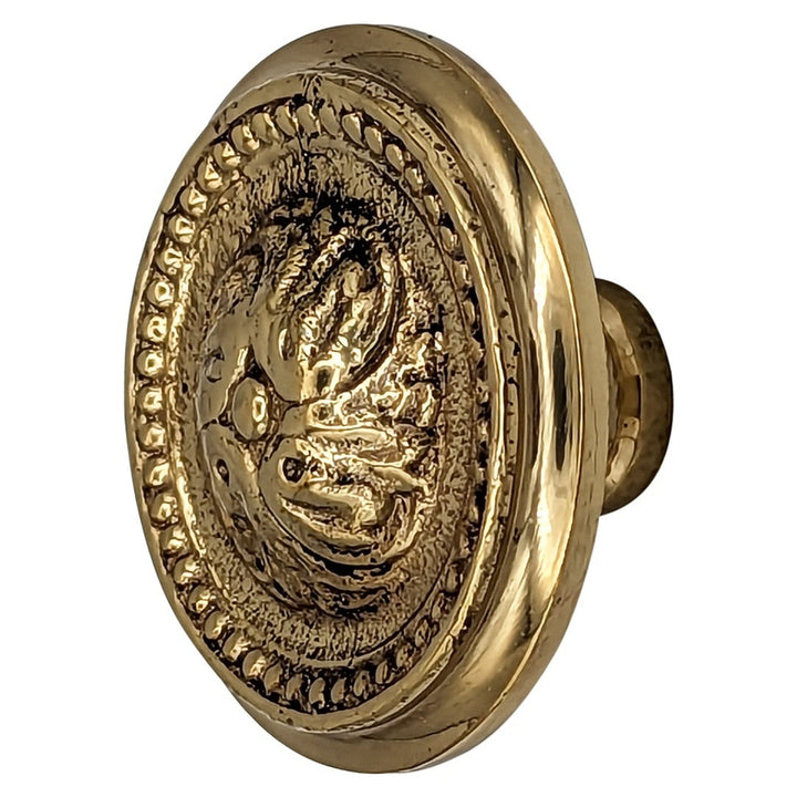 2 Inch Solid Brass Beaded Victorian Cabinet & Furniture Knob COPPER MOUNTAIN HARDWARE