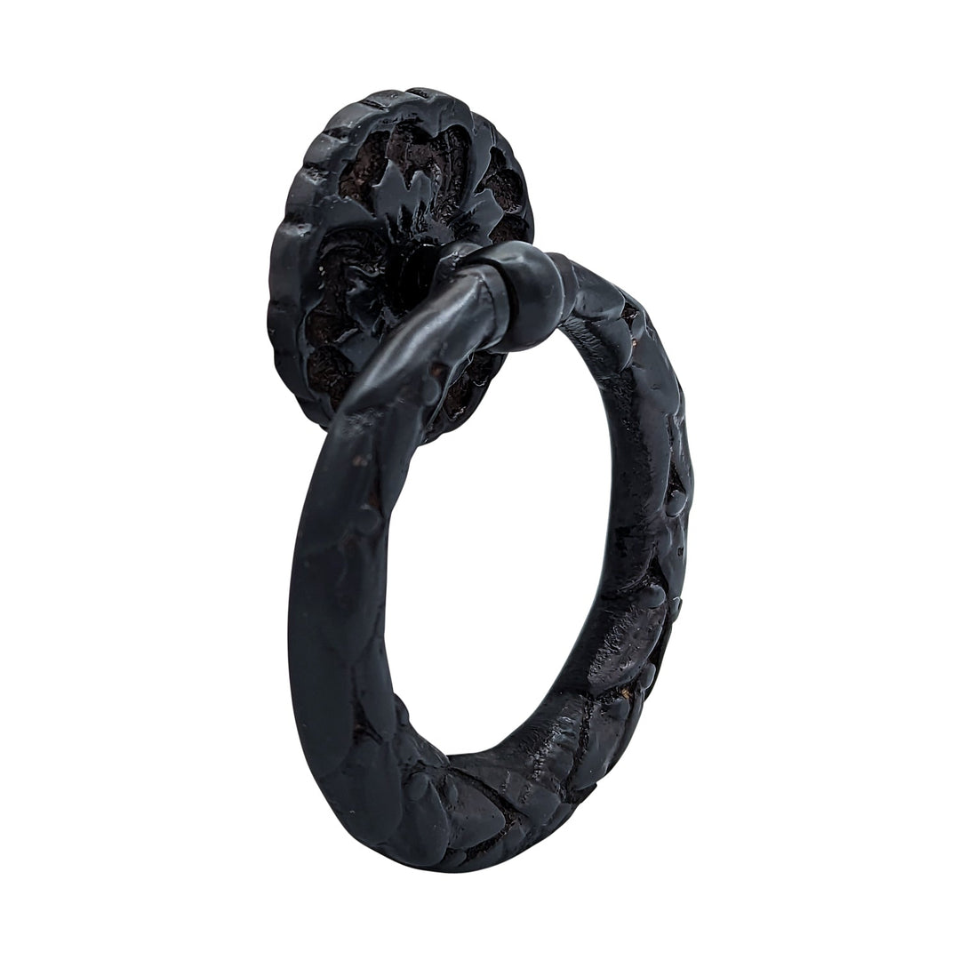 2 1/4 Inch Solid Brass French Floral Drawer Ring Pull COPPER MOUNTAIN HARDWARE