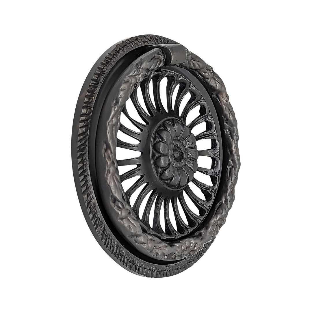 3 5/8 Inch Solid Brass Radiant Flower Drawer Ring Pull COPPER MOUNTAIN HARDWARE